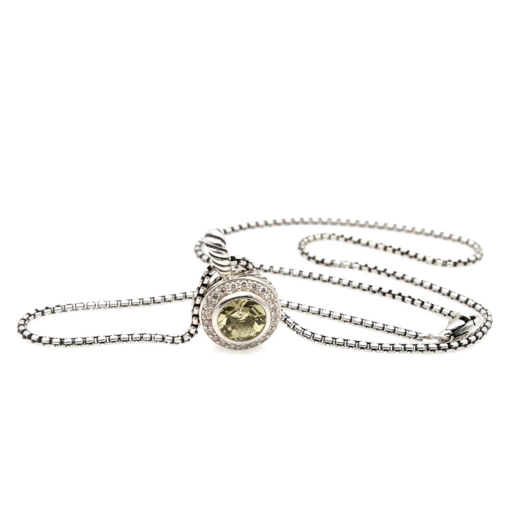 DAVID YURMAN Sterling Silver Lemon Citrine And Diamond Cerise Pendant - Picture 8 of 11